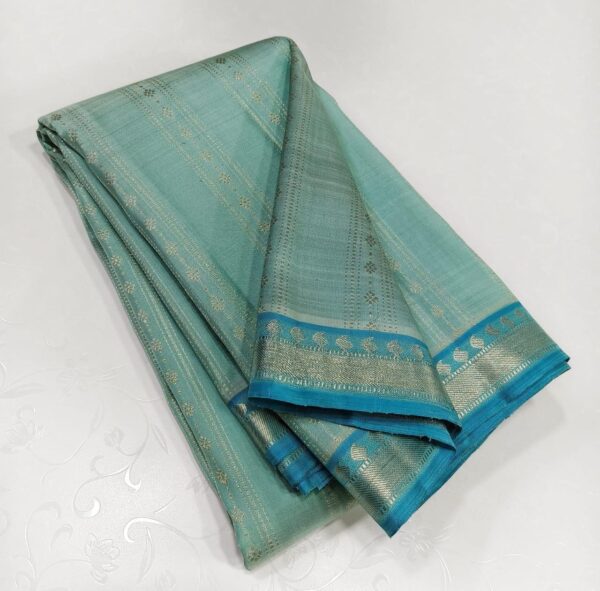 Sky Blue Kanchipuram Pure Silk Handloom Saree